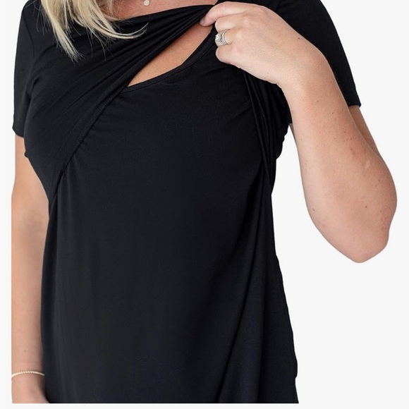 Kindred Bravely Eleanora Bamboo Maternity & Nursing Dress -Black - Picture 8 of 10